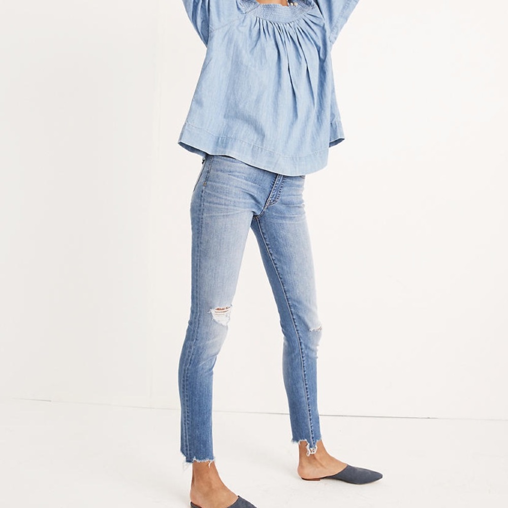 Madewell 9" Skinny Jeans Torn-Knee Edition